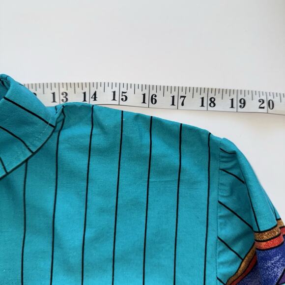 Roper Womens Turquoise Aztec Southwestern Button Up Cowgirl Western Shirt Medium - Picture 6 of 9